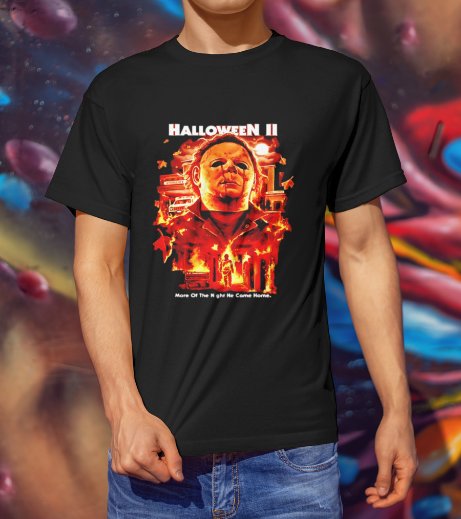 Halloween II Michael Myers Fire Scene More Of The Night He Came Home EMS Car T-Shirt