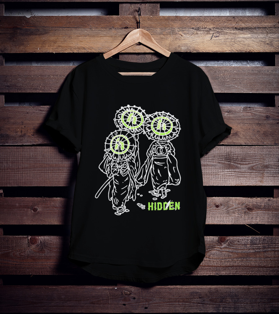 Hidden Dandelion Head Figures Walking Illuminated Halo T-Shirt