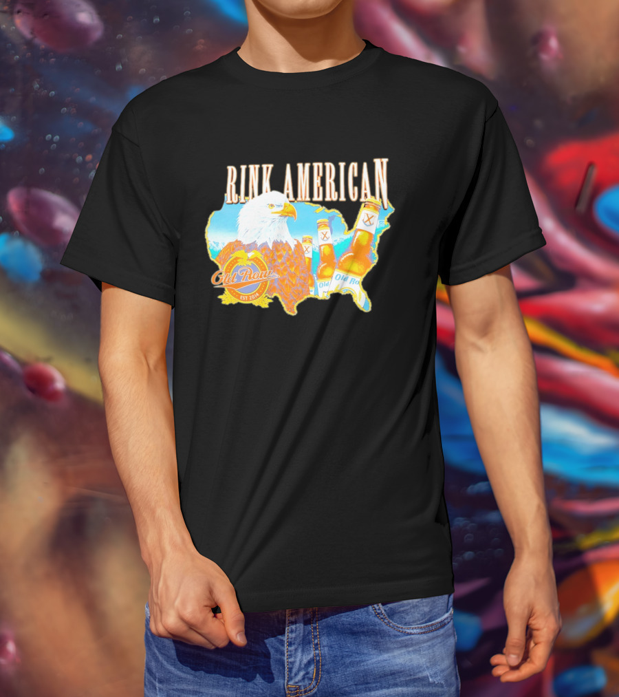 Old Row Drink American Bald Eagle Beer USA Map Rink American T-Shirt