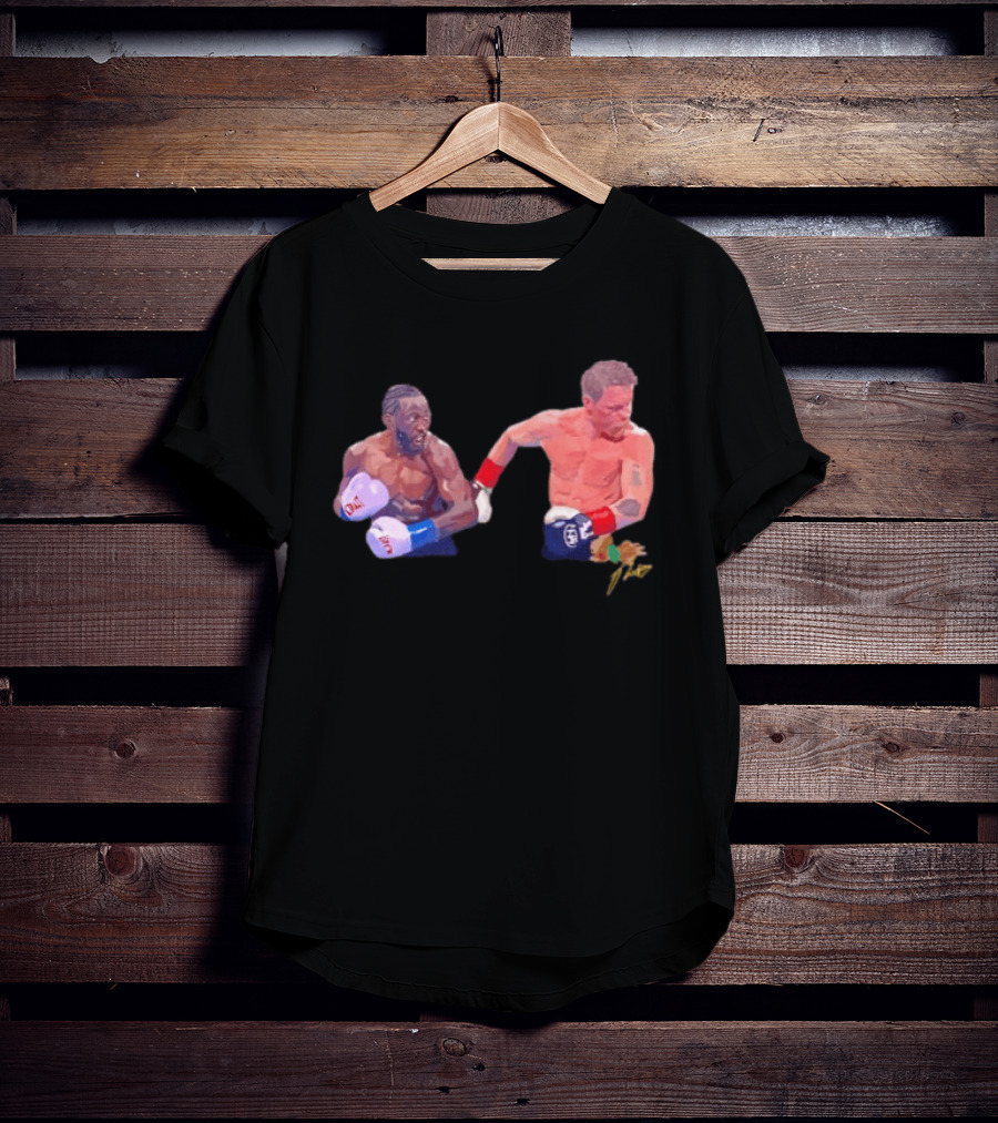 Terence Crawford Canelo Alvarez Boxing Showdown Gloves Raised T-Shirt