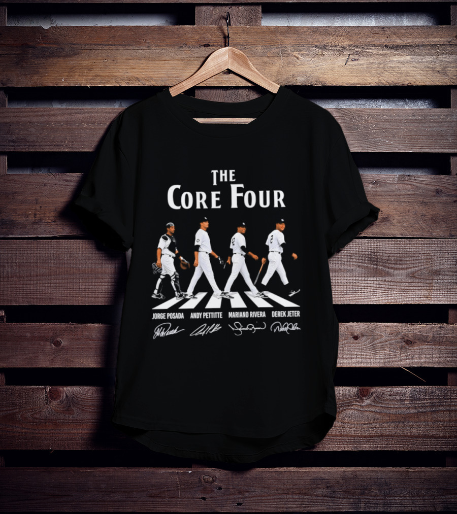 The Core Four Yankees Posada Pettitte Rivera Jeter Abbey Road Signatures MLB Legends T-Shirt