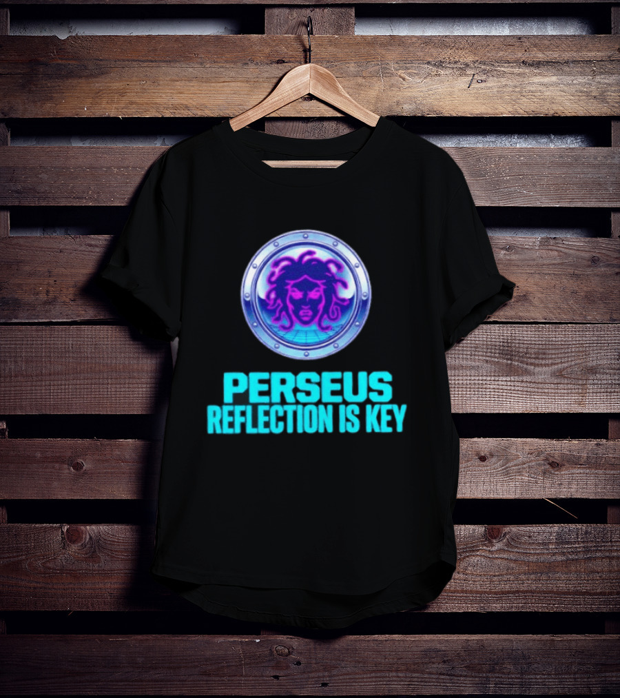 Perseus Reflection Is Key Medusa Mythology Greek Shield T-Shirt