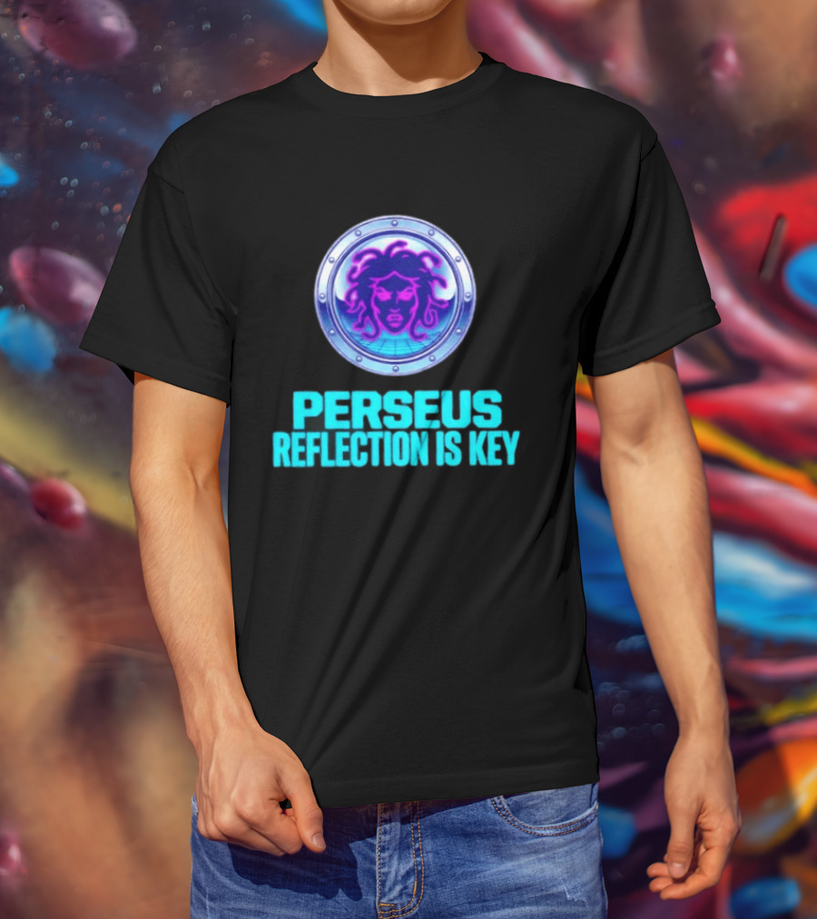 Perseus Reflection Is Key Medusa Mythology Greek Shield T-Shirt
