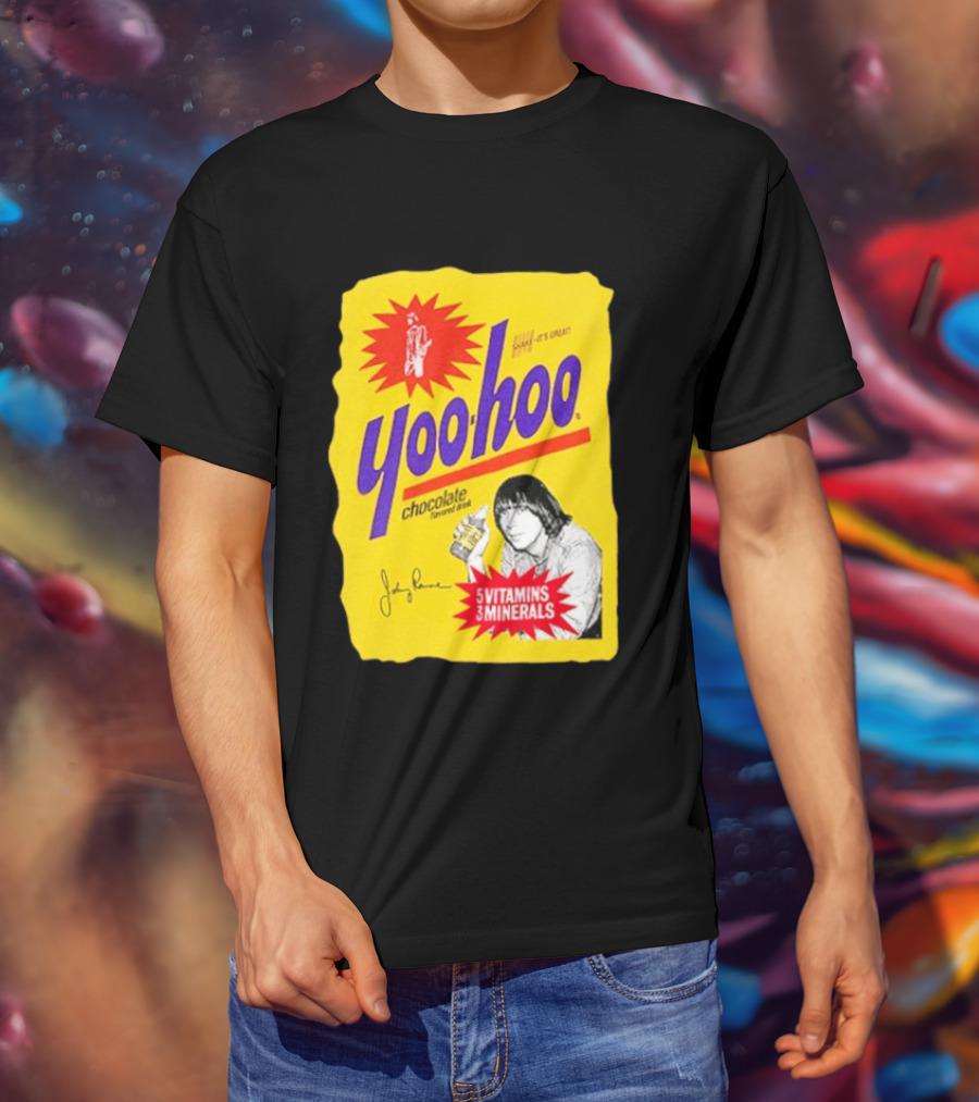 Johnny Ramone Yoo Hoo Chocolate Drink 5 Vitamins 3 Minerals T-Shirt