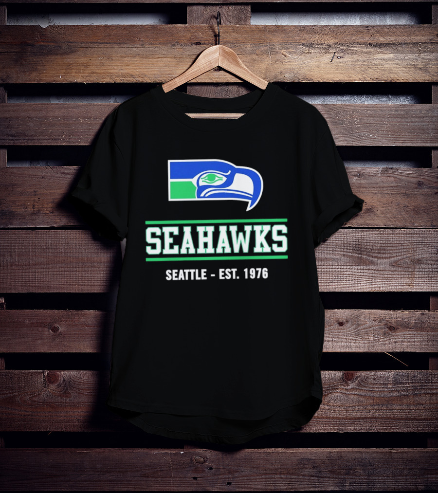 Seattle Seahawks Est 1976 Retro Team Logo Classic NFL Fan T-Shirt