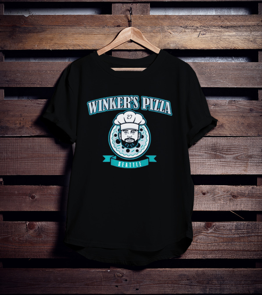 Winker's Pizza Seattle Mariners Jesse Winker 27 Chef T-Shirt