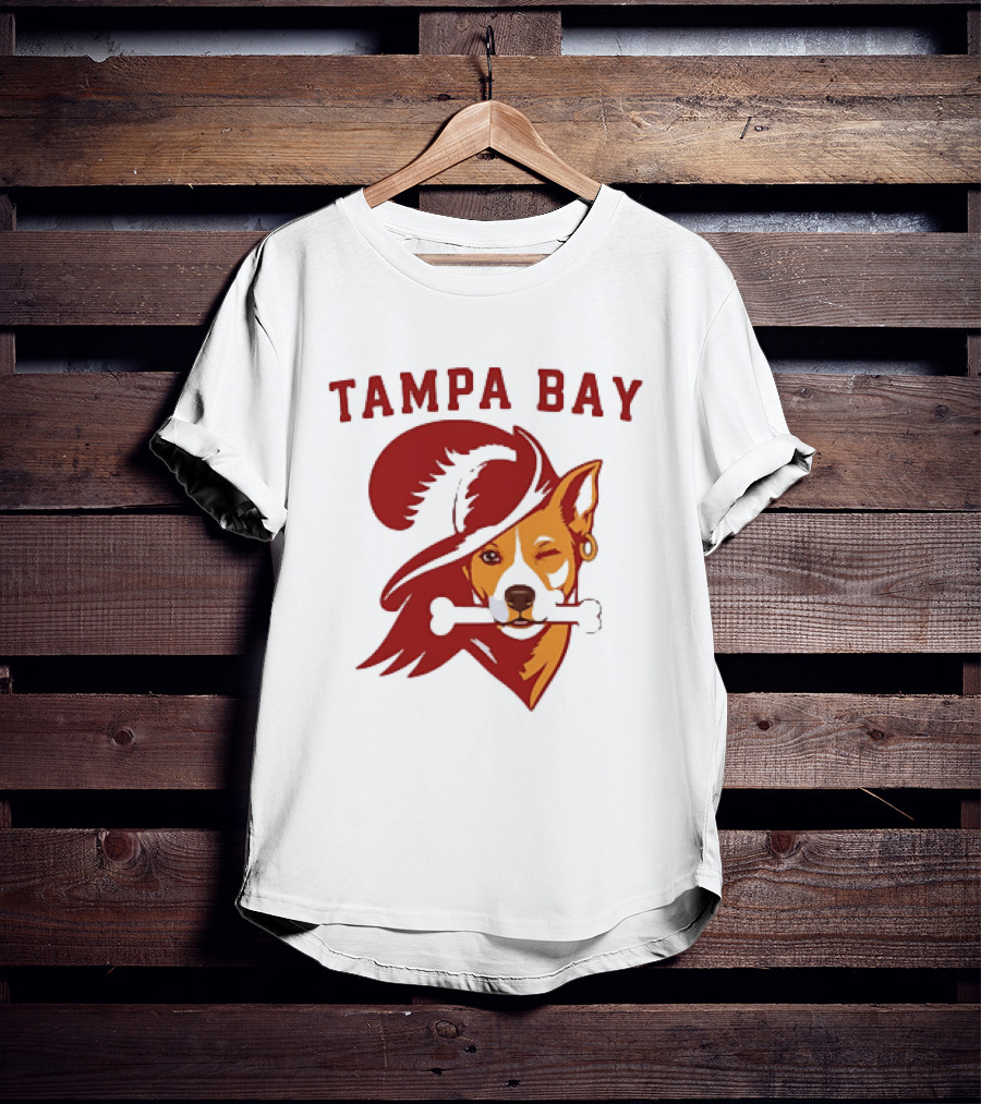 Tampa Bay Dog Pirate With Bone And Hat T-Shirt