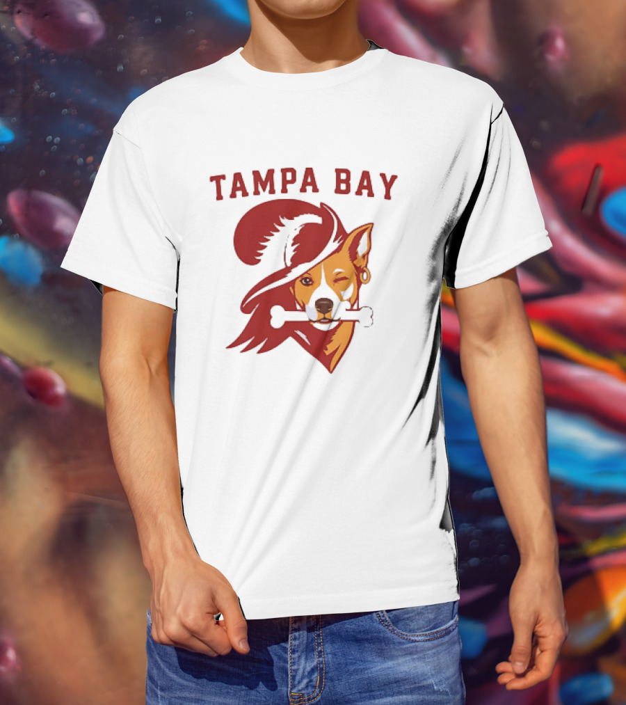 Tampa Bay Dog Pirate With Bone And Hat T-Shirt