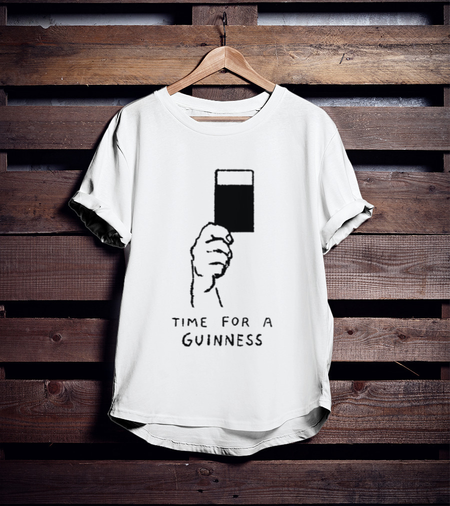 Time For A Guinness Beer Stout Irish Pub Cheers Hand Holding Pint T-Shirt