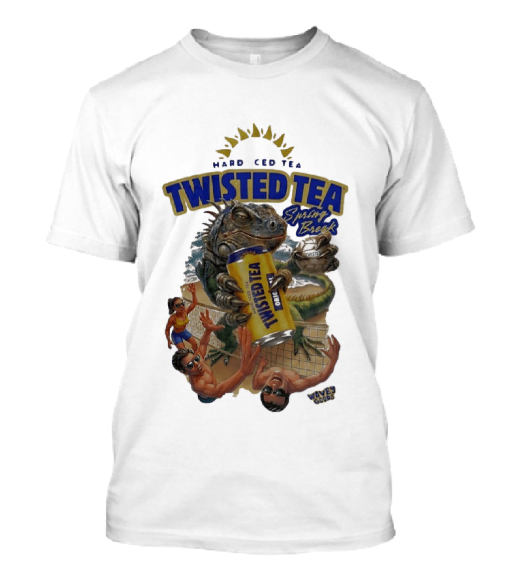 Twisted Tea Hard Iced Tea Spring Break Iguana Volleyball Wave Gods T-Shirt