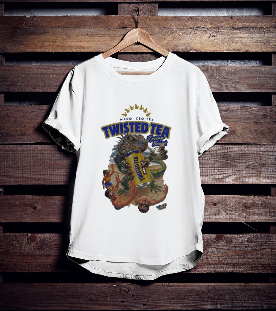 Twisted Tea Hard Iced Tea Spring Break Iguana Volleyball Wave Gods T-Shirt