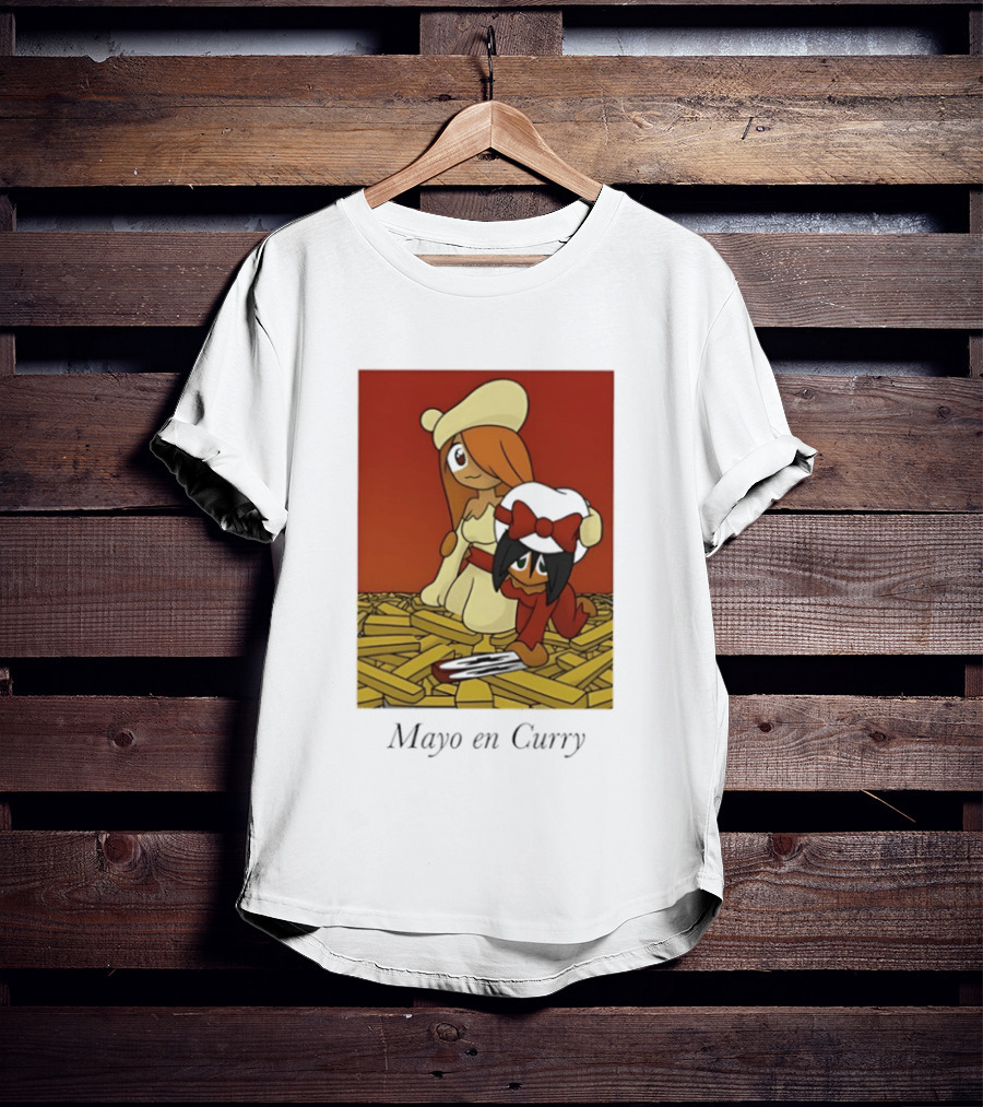 Mayo En Curry Anime Characters On Fries T-Shirt