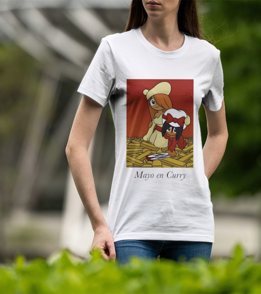 Mayo En Curry Anime Characters On Fries T-Shirt