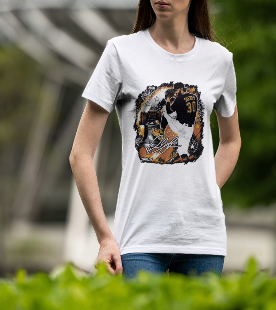 Paul Skenes 30 Pittsburgh Pirates Philly Liberty Bell 2026 Fireworks T-Shirt