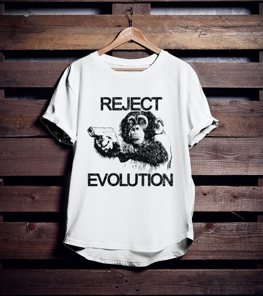 Reject Evolution Monkey Gun T-Shirt