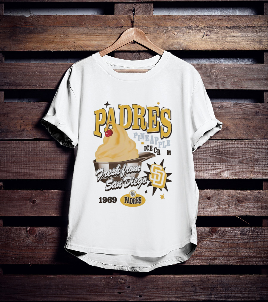 San Diego Padres Pineapple Ice Cream Fresh Since 1969 T-Shirt