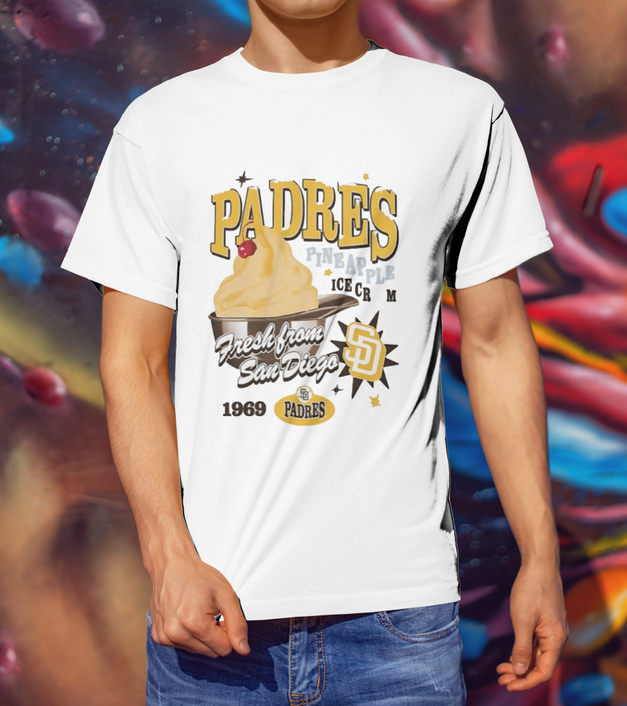 San Diego Padres Pineapple Ice Cream Fresh Since 1969 T-Shirt