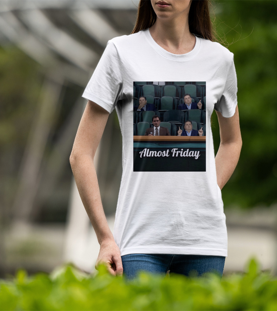 Almost Friday Brian Windhorst Meme Four Men In Stadium Seats T-Shirt