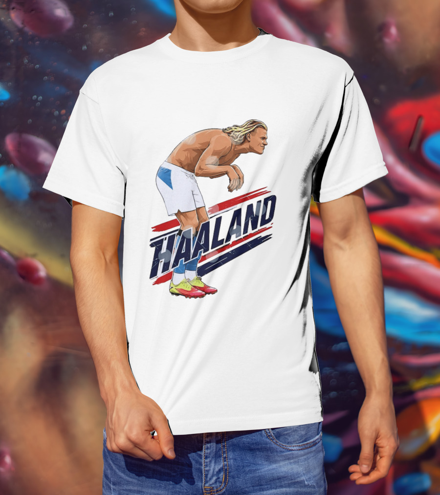 Erling Haaland Celebration Pose With Norway T-Shirt