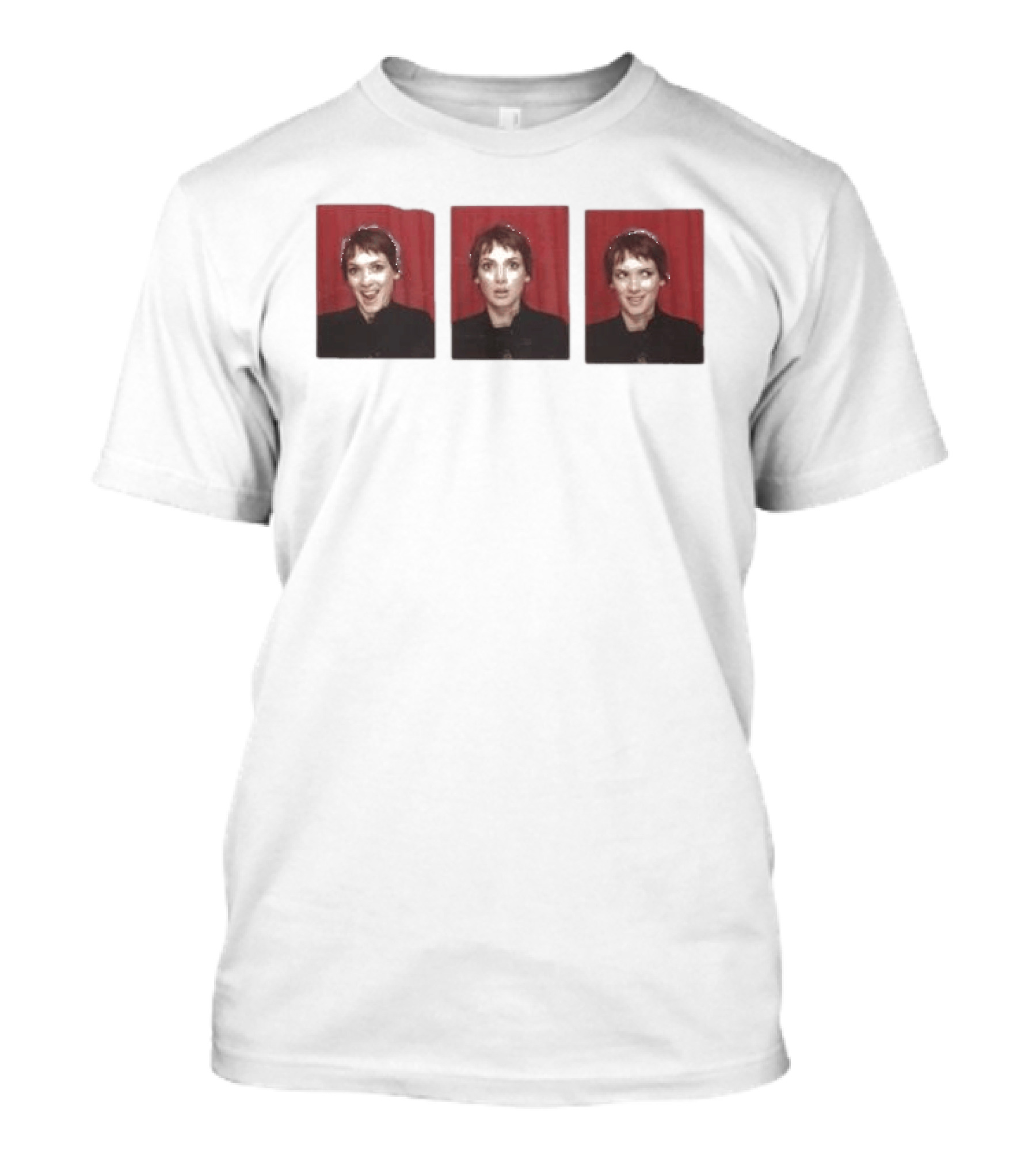 Simone Ashley Winona Ryder Photobooth Red Curtain Triptych T-Shirt