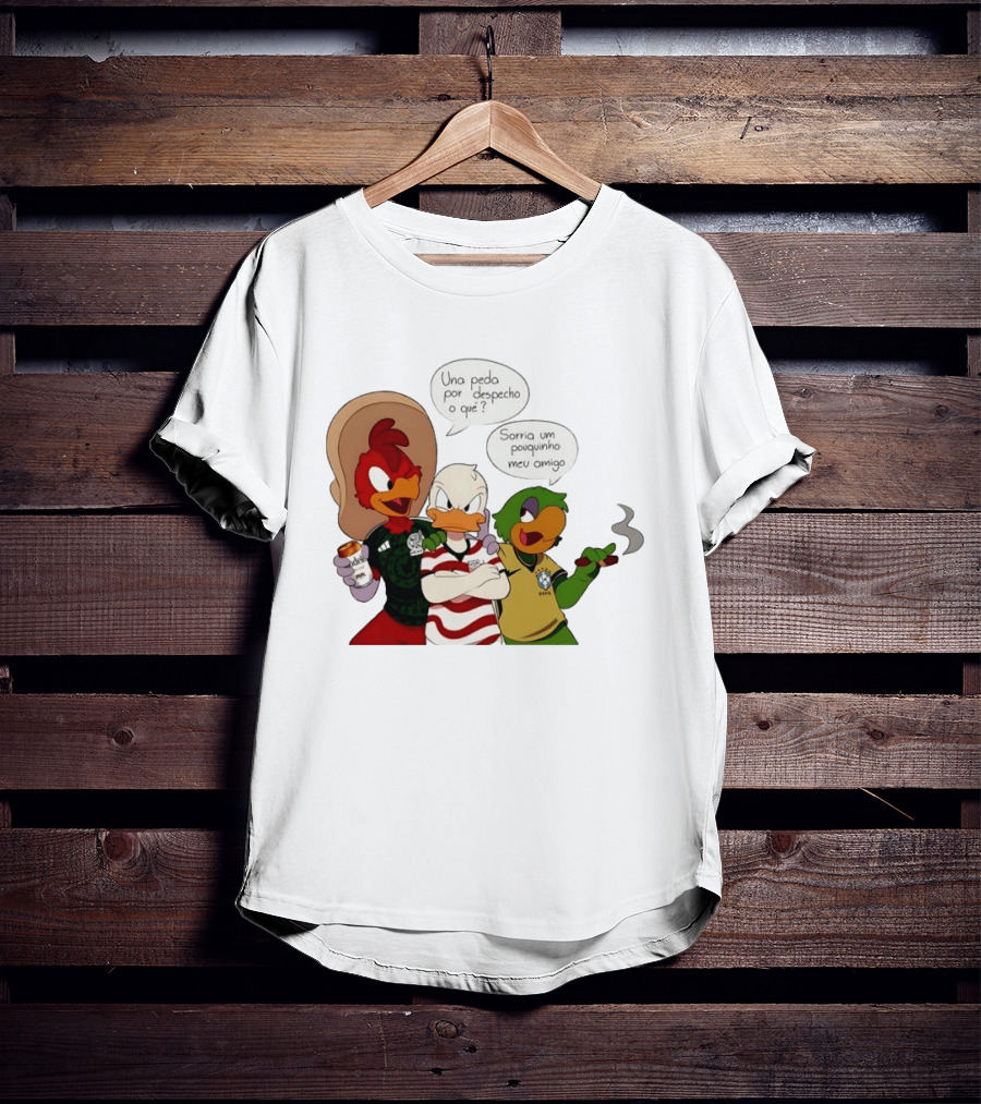The Three Caballeros Panchito Pistoles Donald Duck José Carioca México USA Brazil Jerseys Soccer Fan Collection T-Shirt