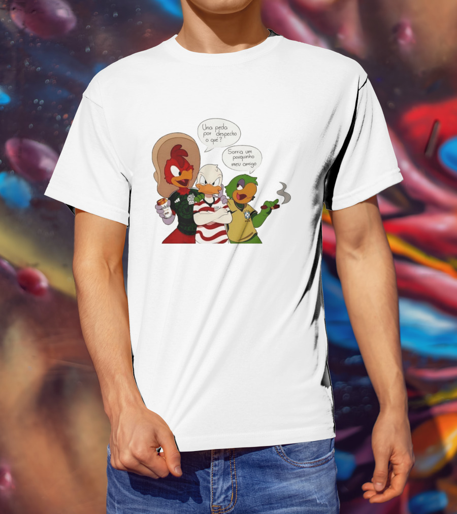 The Three Caballeros Panchito Pistoles Donald Duck José Carioca México USA Brazil Jerseys Soccer Fan Collection T-Shirt