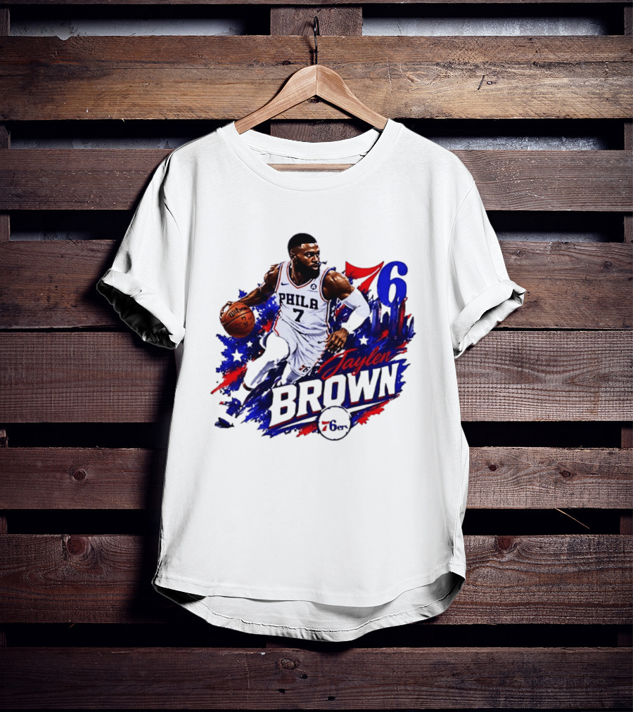 Philadelphia 76ers Jaylen Brown 76 Number 7 Phila Basketball T-Shirt