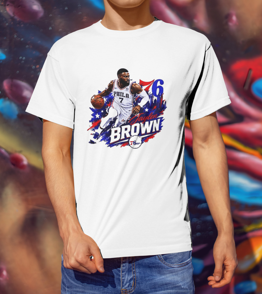 Philadelphia 76ers Jaylen Brown 76 Number 7 Phila Basketball T-Shirt