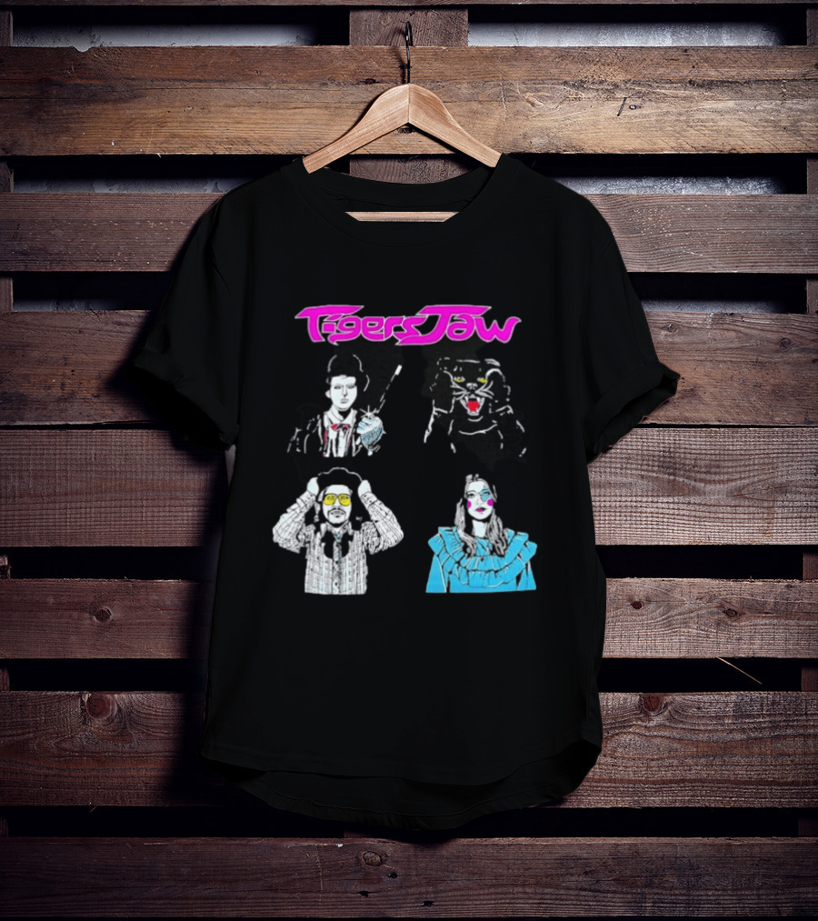 Tigers Jaw Band Members Indie Rock Retro Style Illustrated Portraits T-Shirt