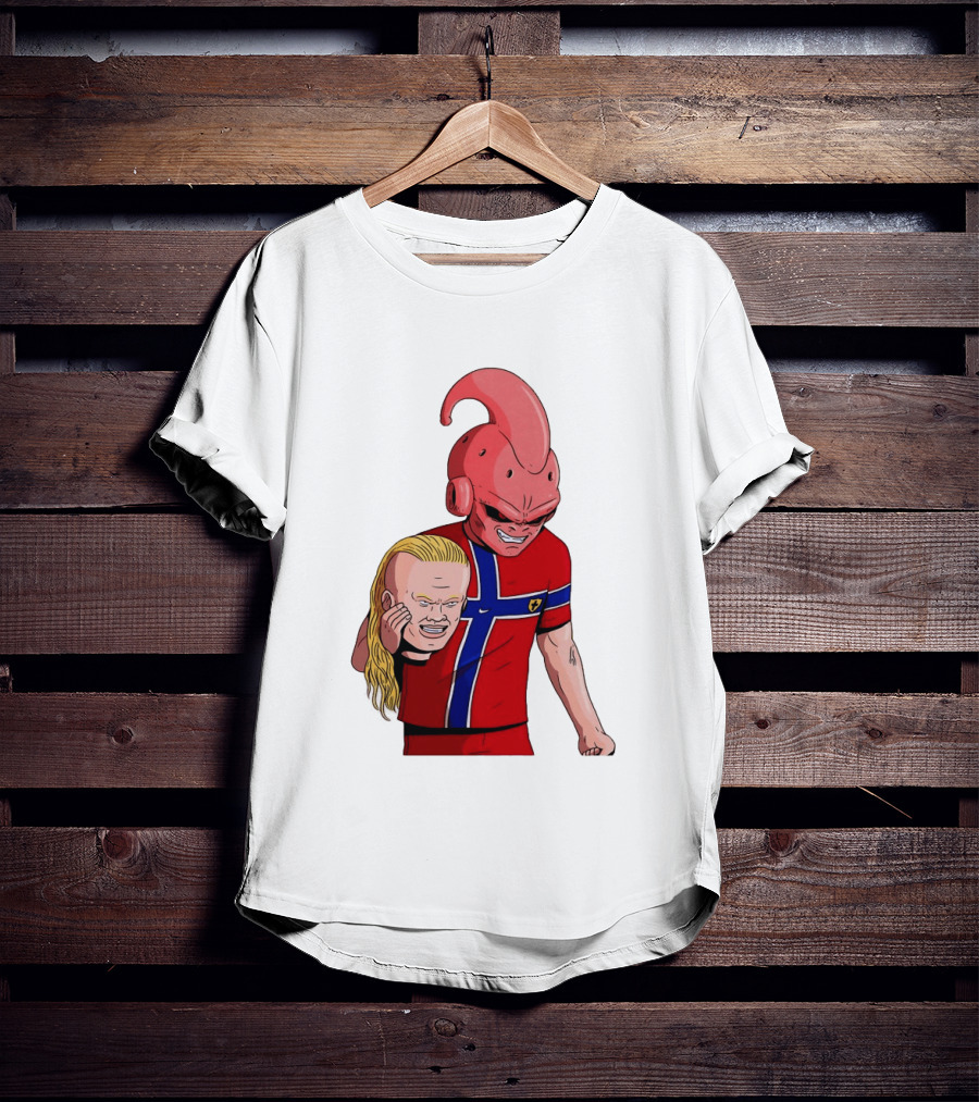 Majin Buu Holding Erling Haaland With Norway Football Jersey T-Shirt