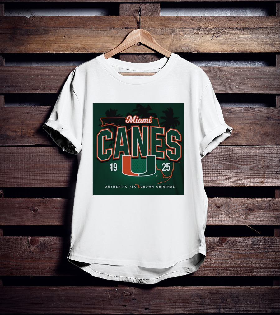 Miami Hurricanes Canes U Authentic Flo Grown 1925 Palm Trees T-Shirt