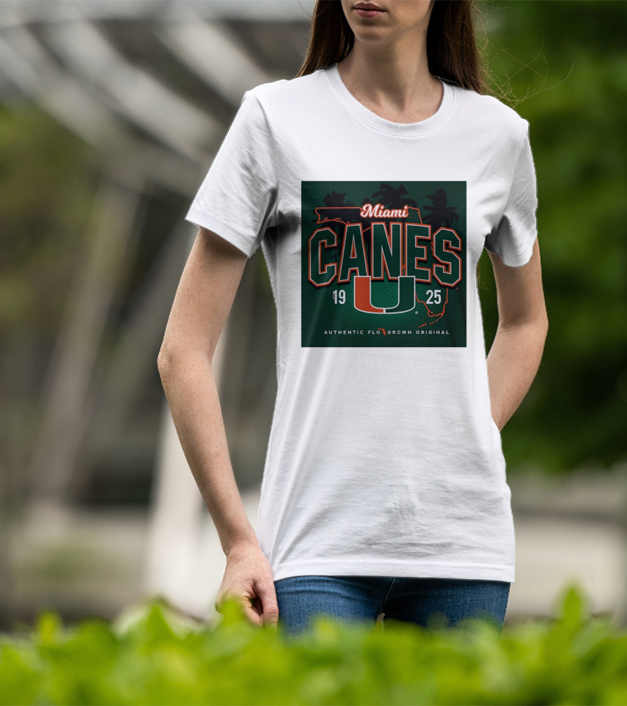 Miami Hurricanes Canes U Authentic Flo Grown 1925 Palm Trees T-Shirt