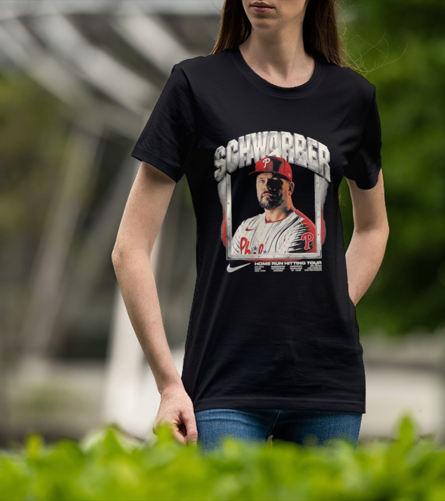 Philadelphia Phillies Kyle Schwarber Home Run Hitting Tour 2026 Nike Baseball T-Shirt