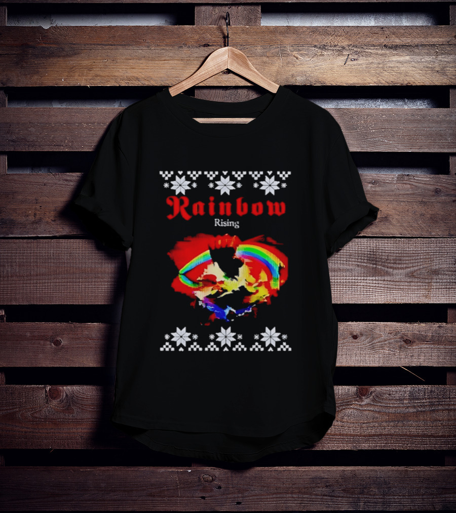 Rainbow Rising Christmas Ugly Sweater Starry T-Shirt