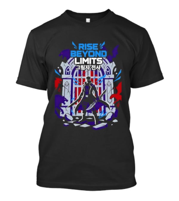 Rise Beyond Limits Shadow Warrior Fantasy Korean Text Heroic Gate Scene T-Shirt