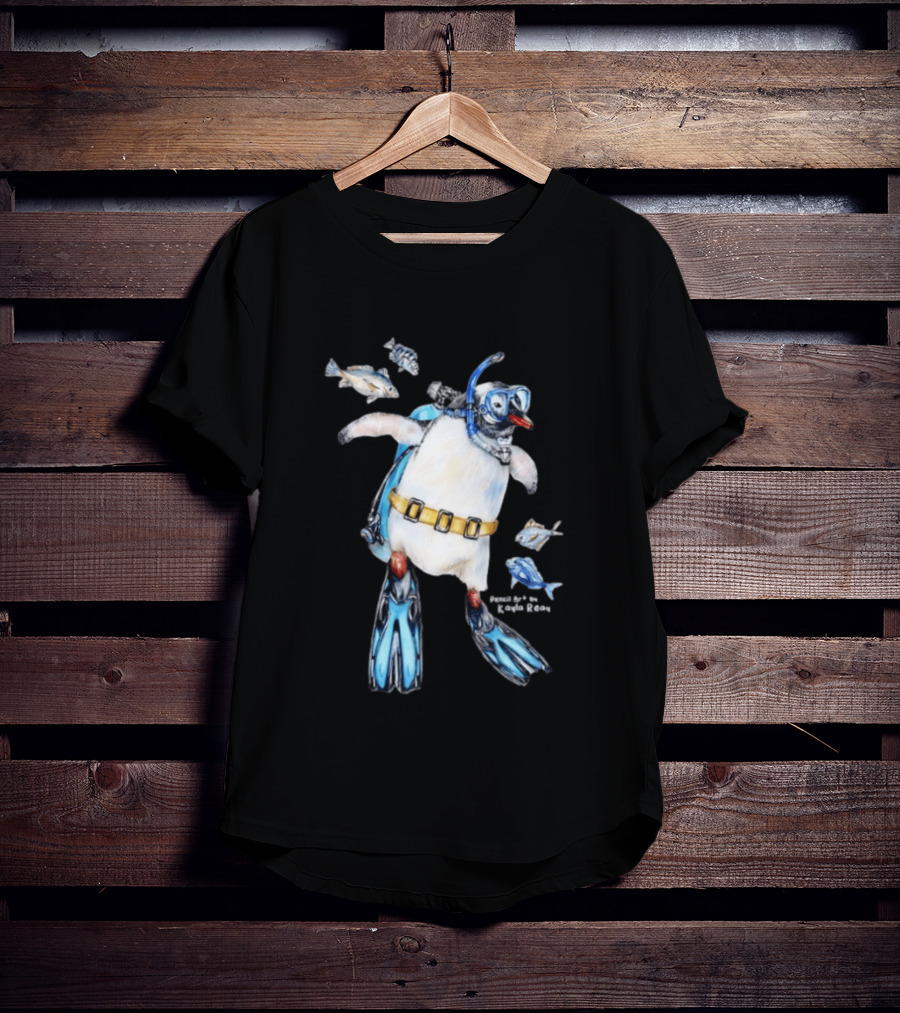 Sullivan The Scuba Diver Penguin By Kayla Reay T-Shirt