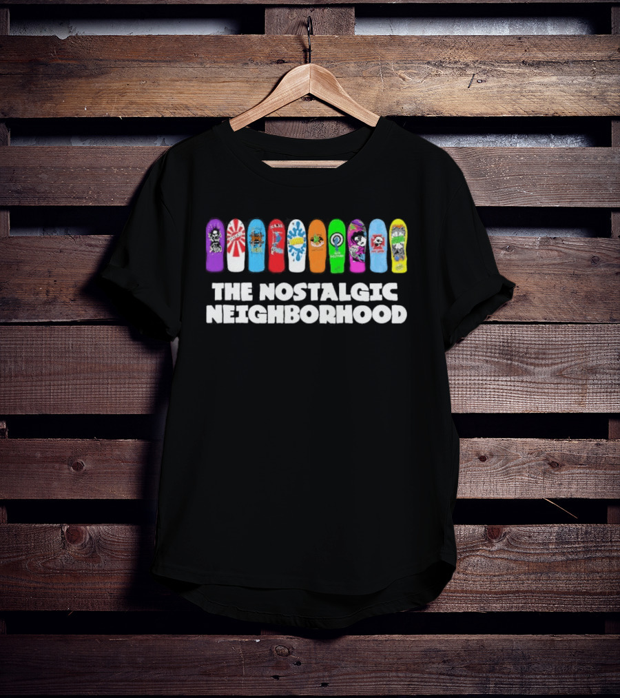 The Nostalgic Neighborhood Collection Skateboard Decks 90s T-Shirt