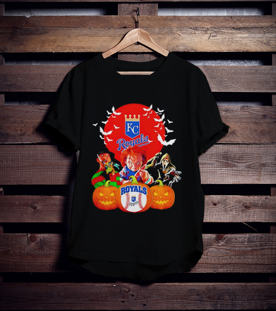 Kansas City Royals Halloween Freddy Krueger Chucky Ghostface T-Shirt