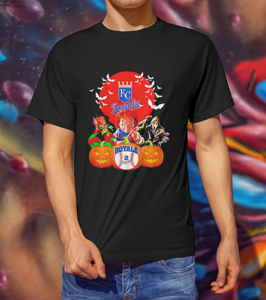 Kansas City Royals Halloween Freddy Krueger Chucky Ghostface T-Shirt