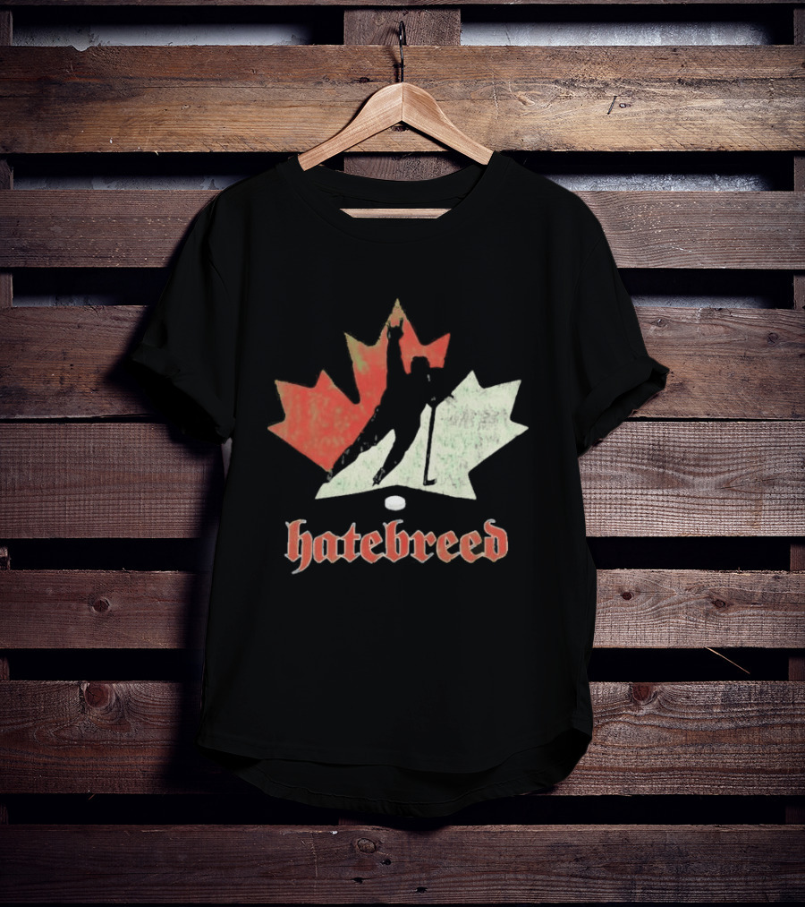 Maple Leaf Hockey Player Hatebreed T-Shirt