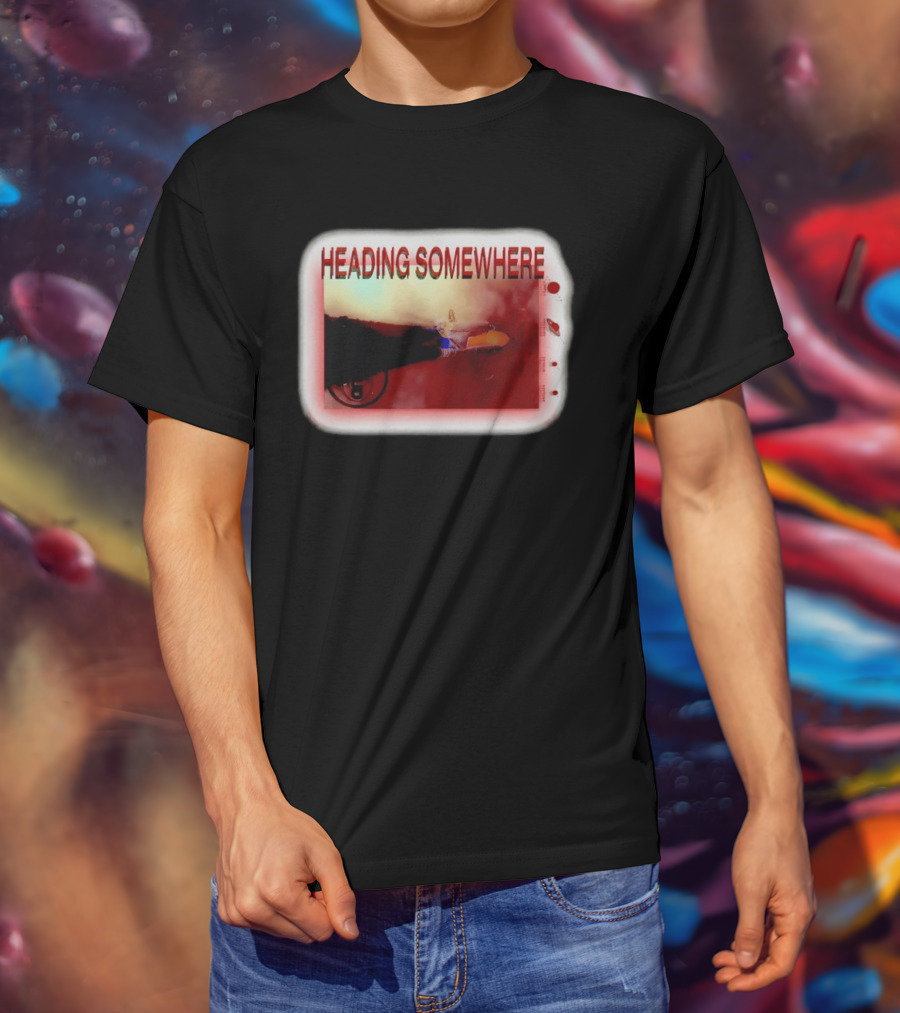 Heading Somewhere Motorcycle Journey Vintage Road Trip T-Shirt