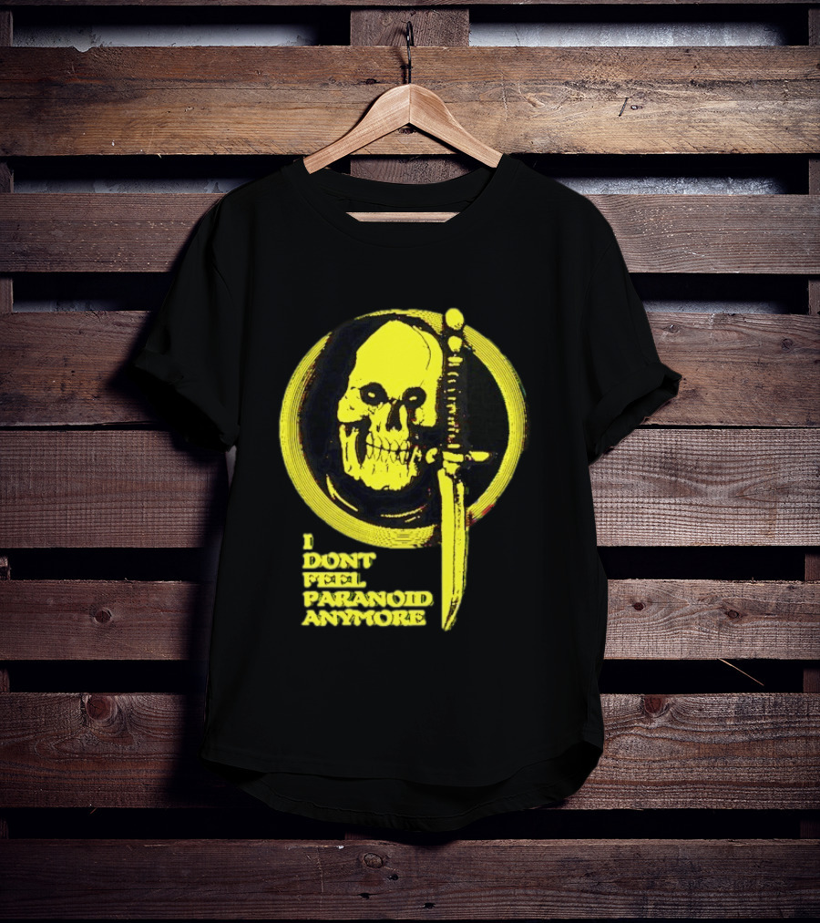 I Don't Feel Paranoid Anymore Skull Dagger Retro Horror Vibe T-Shirt