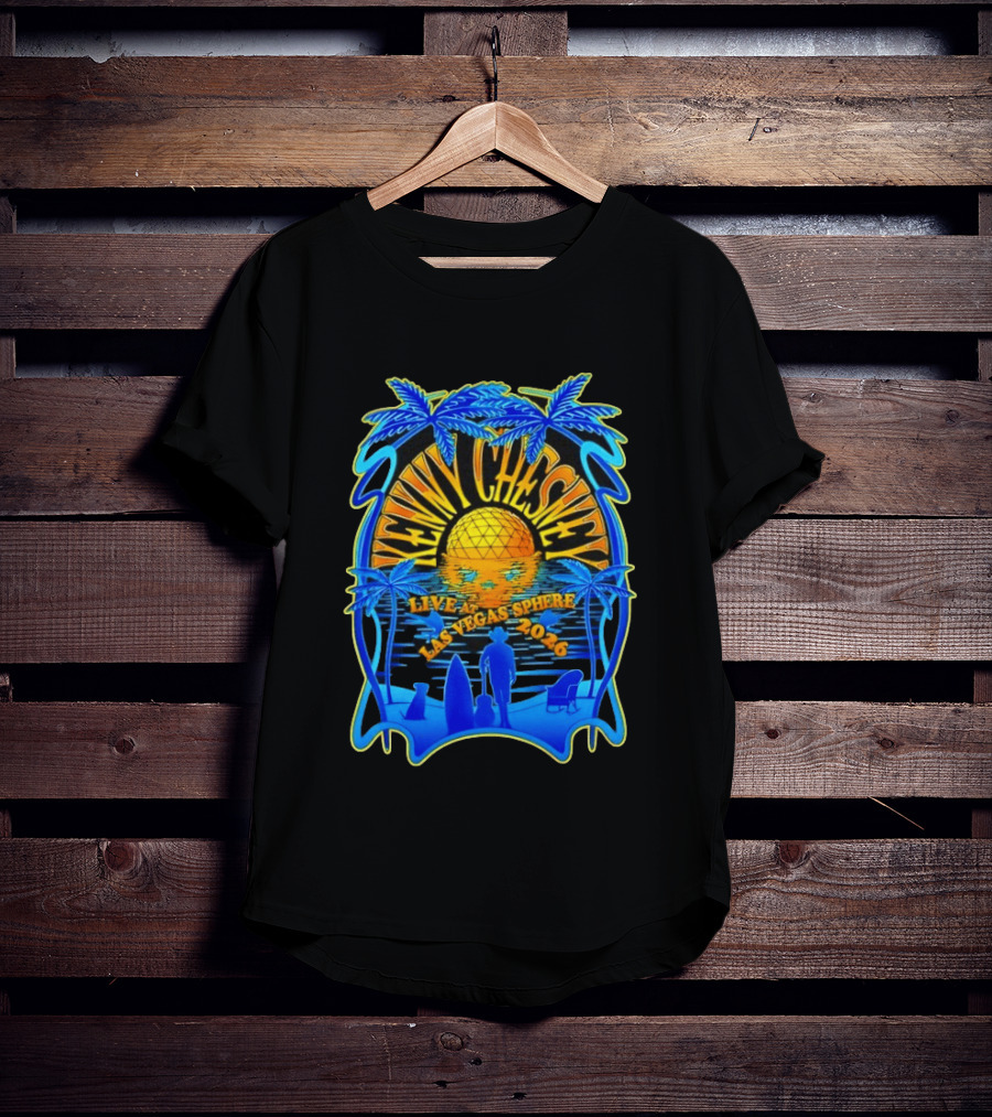 Kenny Chesney Live At Las Vegas Sphere 2026 Tropical Sunset And Palms T-Shirt