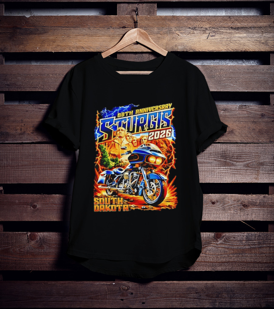88th Anniversary Sturgis 2026 South Dakota Motorcycle Mount Rushmore T-Shirt