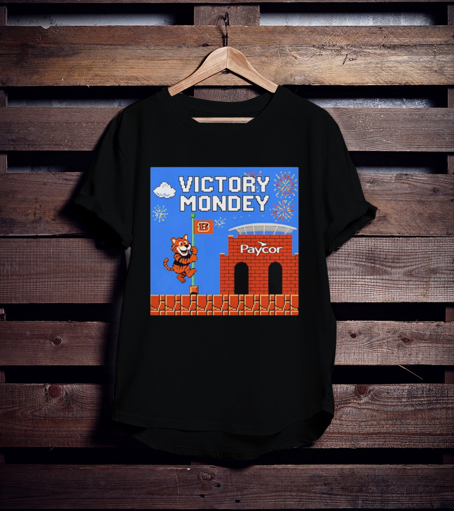 Cincinnati Bengals Victory Mondey Pixel Art Tiger Paycor Stadium Celebration T-Shirt