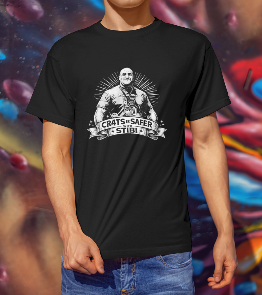 Cr4ts Is Safer With Stibi Declared By Central Figure With Radiant T-Shirt