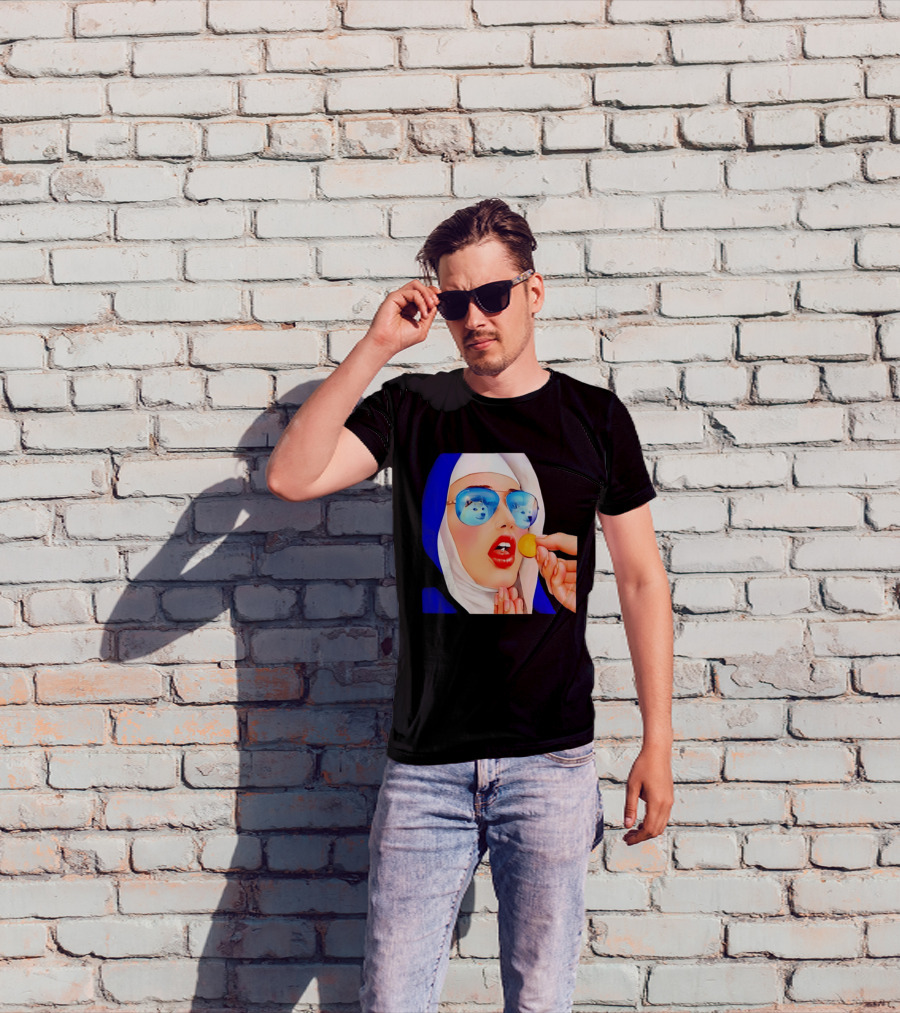 Doge Nun Sunglasses Reflection Communion Meme T-Shirt
