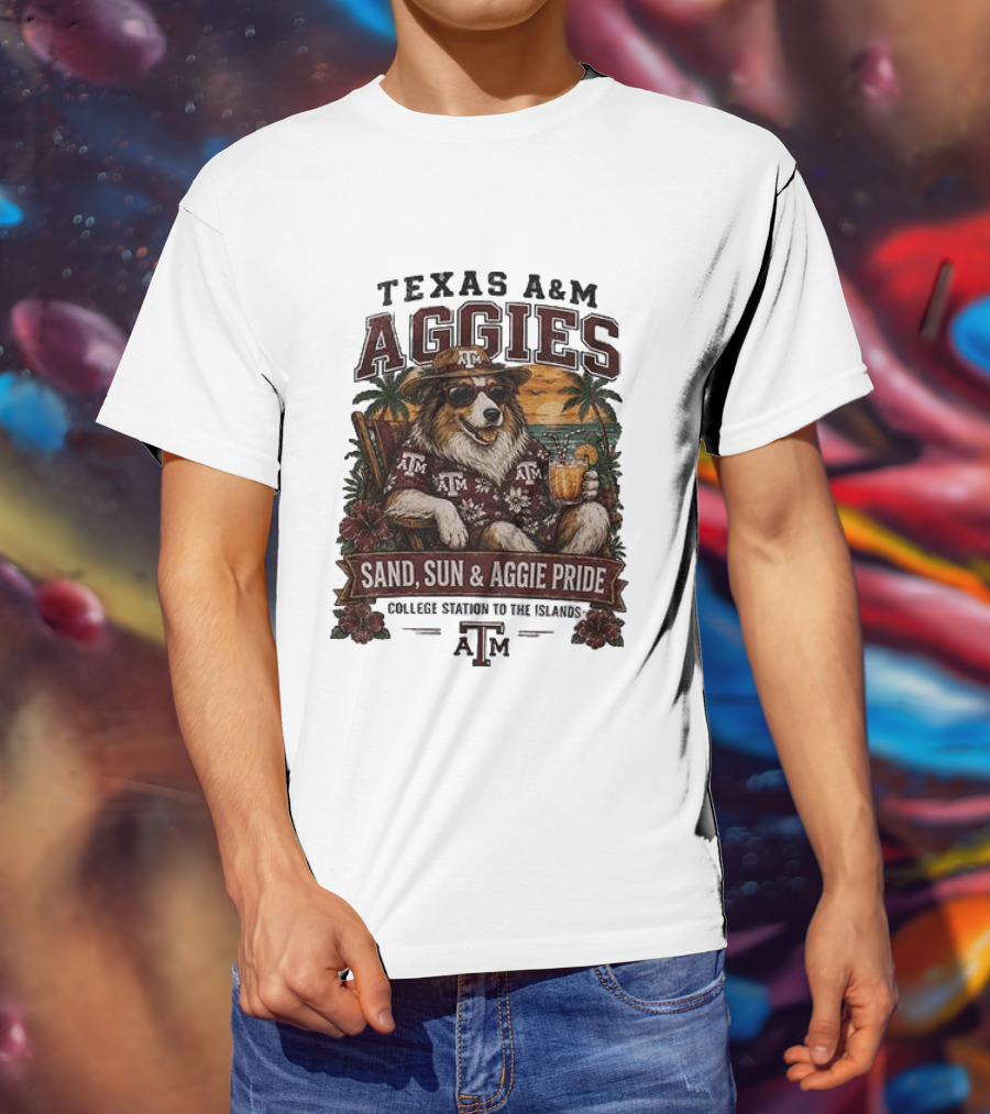 Texas A&M Aggies Sand Sun Aggie Pride College Station To The Islands T-Shirt