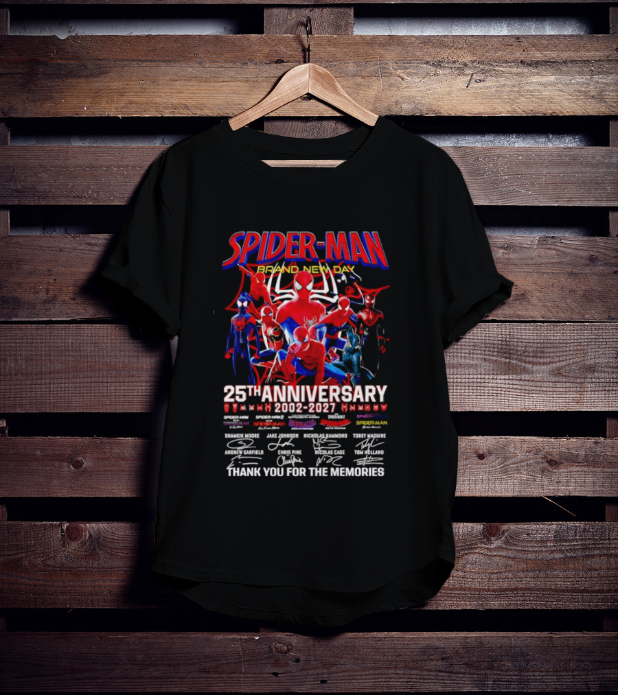 Spider Man Brand New Day 25th Anniversary 2002 2027 Thank You For The Memories T-Shirt