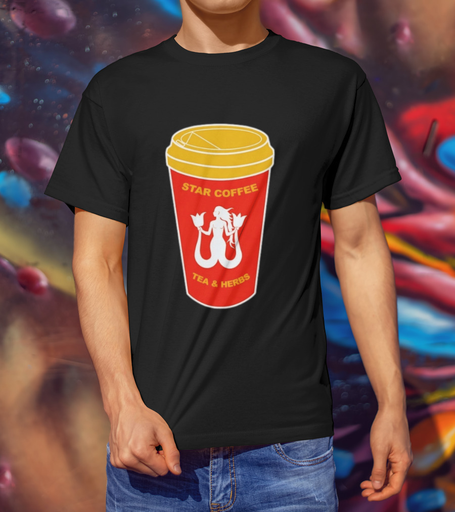 Star Coffee Tea & Herbs Mermaid Cup T-Shirt
